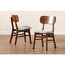 Baxton Studio Euclid Gray Fabric Dining Chairs Set of 2 in scene