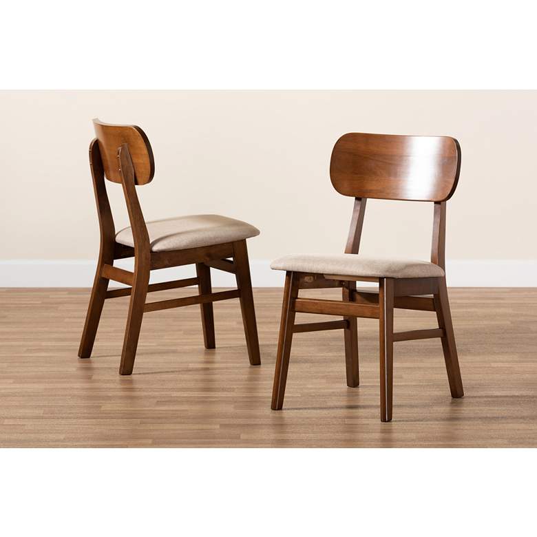 Image 7 Baxton Studio Euclid Sand Fabric Dining Chairs Set of 2 more views