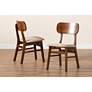 Baxton Studio Euclid Sand Fabric Dining Chairs Set of 2 in scene