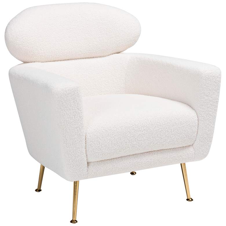 Image 2 Baxton Studio Fantasia 30 1/4" Wide Modern Ivory Boucle Fabric Chair