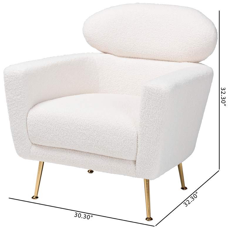 Image 6 Baxton Studio Fantasia 30 1/4" Wide Modern Ivory Boucle Fabric Chair more views