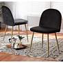 Baxton Studio Fantine Black Velvet Dining Chairs Set of 2