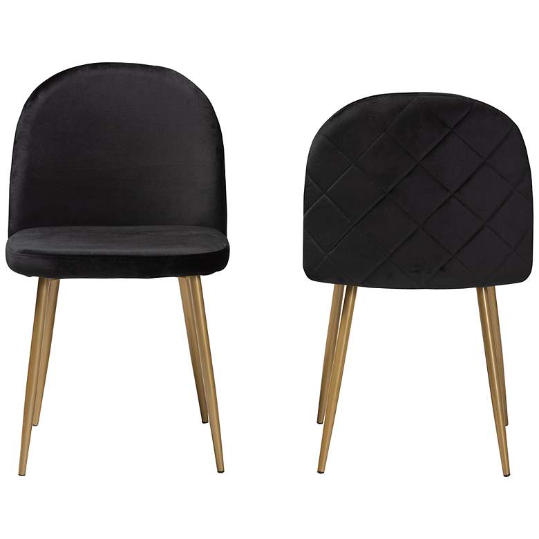 Image 5 Baxton Studio Fantine Black Velvet Dining Chairs Set of 2 more views