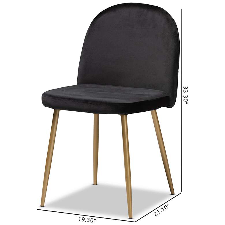 Image 7 Baxton Studio Fantine Black Velvet Dining Chairs Set of 2 more views