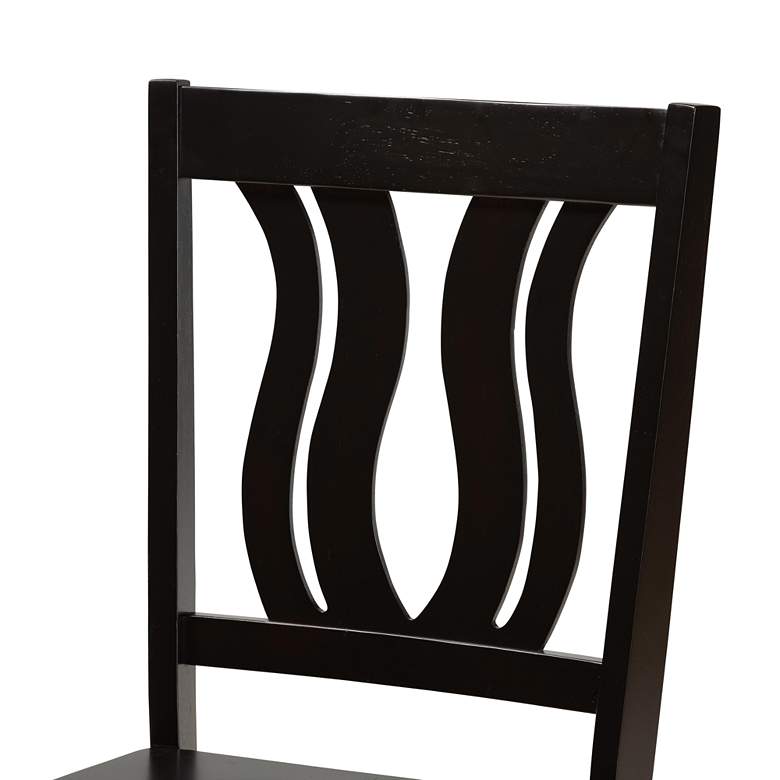 Image 4 Baxton Studio Fenton Dark Brown Wood Dining Chairs Set of 2 more views