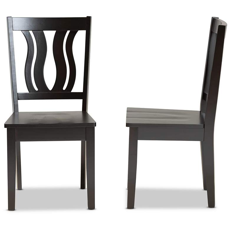 Image 5 Baxton Studio Fenton Dark Brown Wood Dining Chairs Set of 2 more views