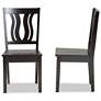 Baxton Studio Fenton Dark Brown Wood Dining Chairs Set of 2