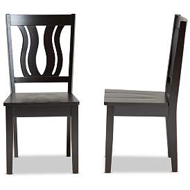 Image5 of Baxton Studio Fenton Dark Brown Wood Dining Chairs Set of 2 more views