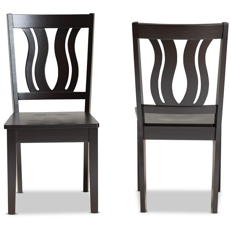 Image 6 Baxton Studio Fenton Dark Brown Wood Dining Chairs Set of 2 more views