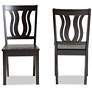 Baxton Studio Fenton Dark Brown Wood Dining Chairs Set of 2