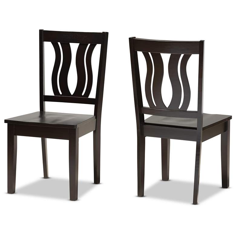 Image 7 Baxton Studio Fenton Dark Brown Wood Dining Chairs Set of 2 more views