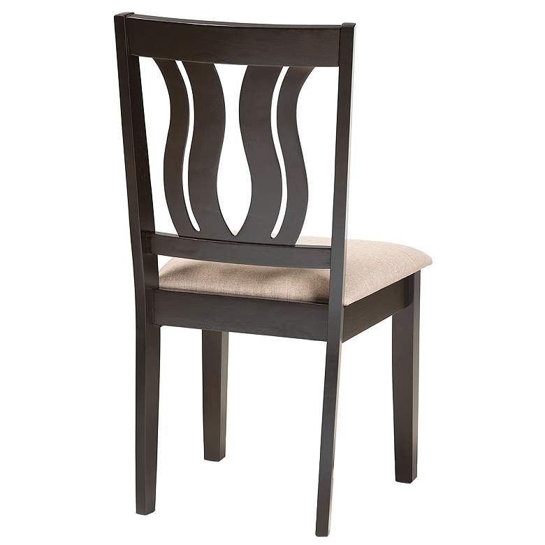 Image 2 Baxton Studio Fenton Sand Fabric Upholstered Wood 2-Piece Dining Chair Set more views