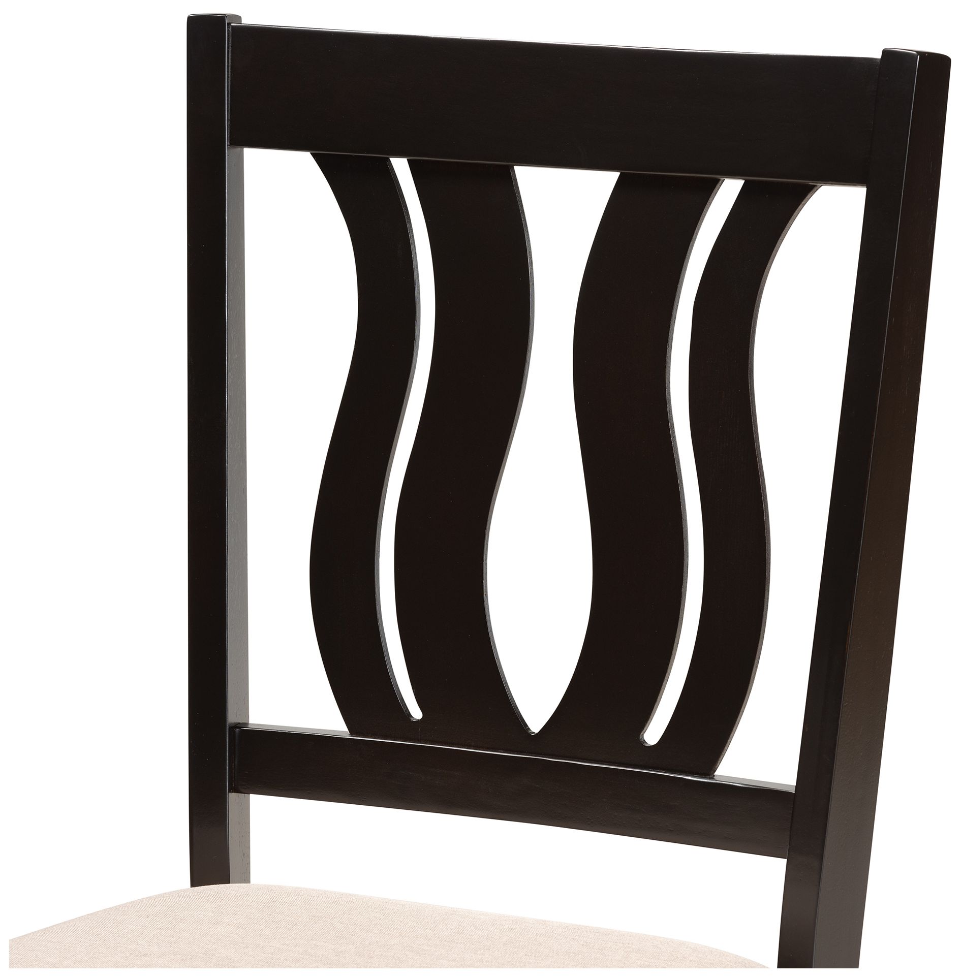 Image 5 Baxton Studio Fenton Sand Fabric Upholstered Wood 2-Piece Dining Chair Set more views