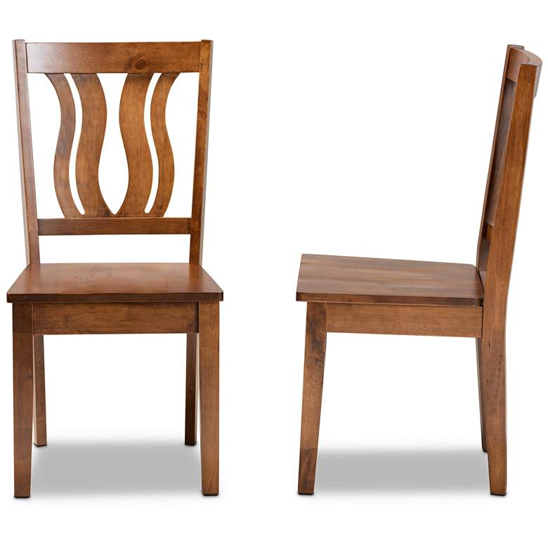 Image 5 Baxton Studio Fenton Walnut Brown Dining Chairs Set of 2 more views