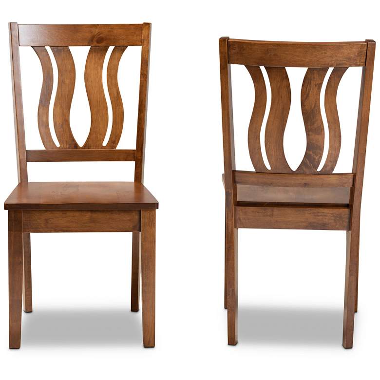 Image 6 Baxton Studio Fenton Walnut Brown Dining Chairs Set of 2 more views