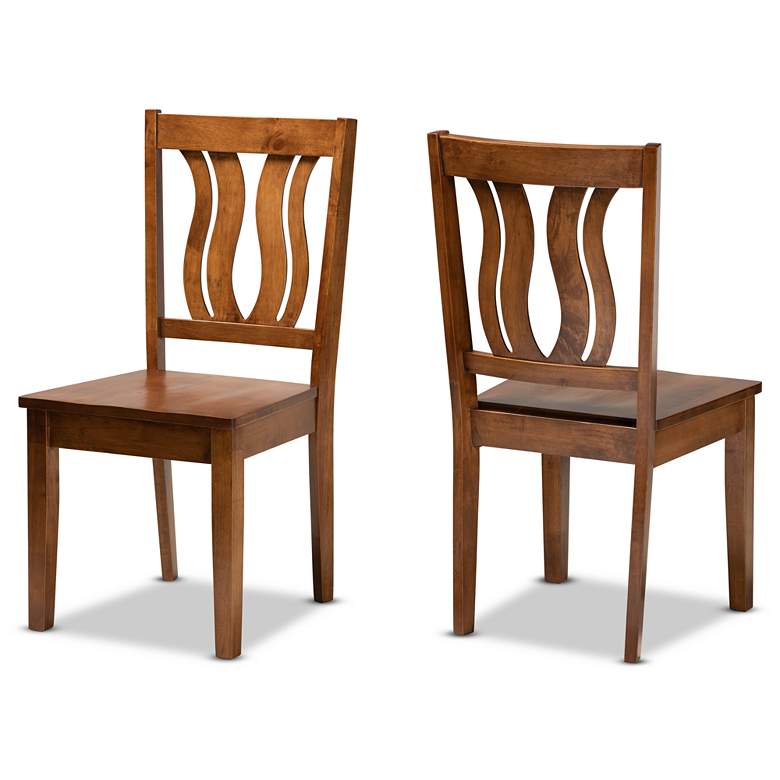 Image 7 Baxton Studio Fenton Walnut Brown Dining Chairs Set of 2 more views