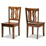 Baxton Studio Fenton Walnut Brown Dining Chairs Set of 2