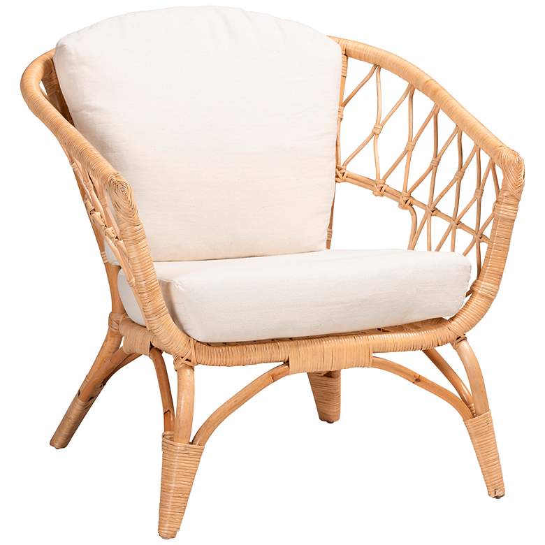 Image 2 Baxton Studio Feya Natural Brown Rattan Armchair