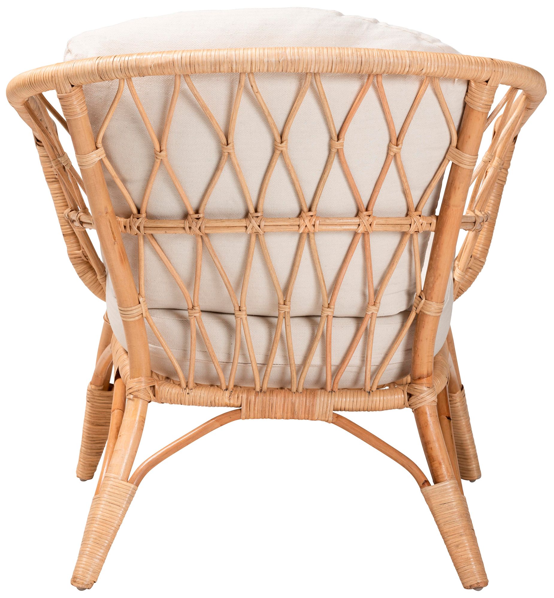 Baxton Studio Feya Natural Brown Rattan Armchair