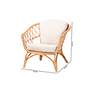 Baxton Studio Feya Natural Brown Rattan Armchair