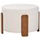 Baxton Studio Finlay Japandi Cream Boucle Fabric and Wood Ottoman Footstool