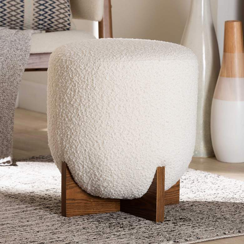 Image 1 Baxton Studio Fisk Cream Ottoman Footstool