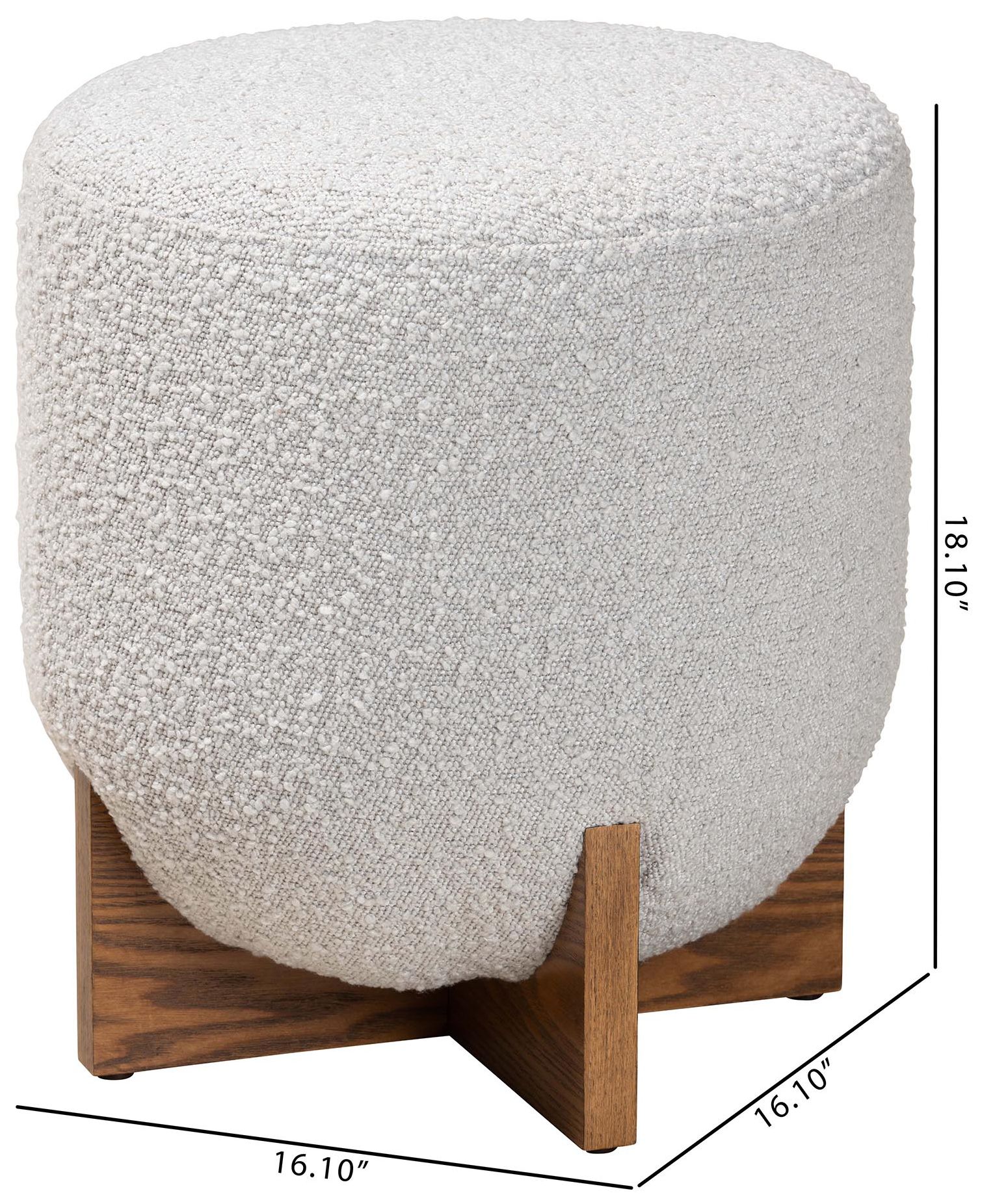 Baxton Studio Fisk Light Gray Ottoman Footstool