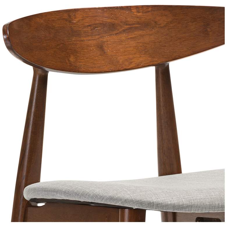 Image 4 Baxton Studio Flora Gray Fabric Oak Dining Chair Set of 2 more views