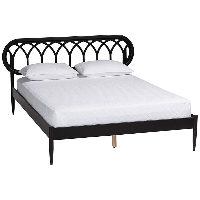 Image 2 Baxton Studio Florica Art Deco Black Wood Queen Platform Bed