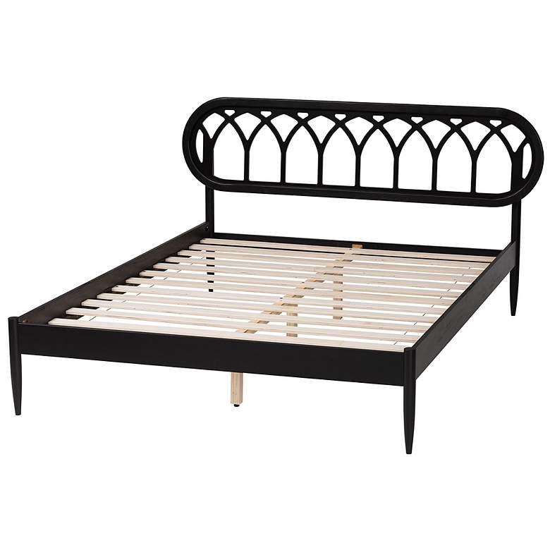 Image 5 Baxton Studio Florica Art Deco Black Wood Queen Platform Bed more views