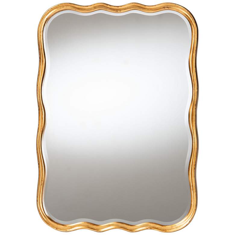 Image 1 Baxton Studio Fredrika Antique Goldleaf Scalloped Wood Accent Wall Mirror
