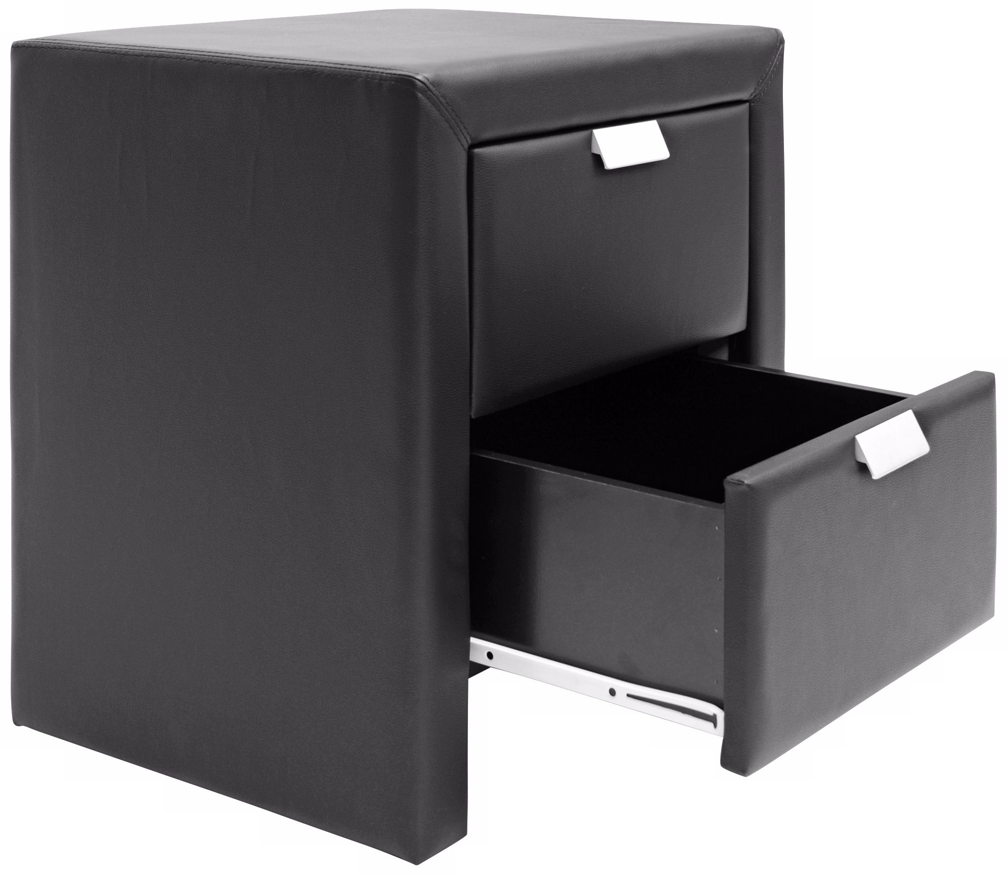 Image 3 Baxton Studio Frey Black Upholstered Modern Nightstand more views