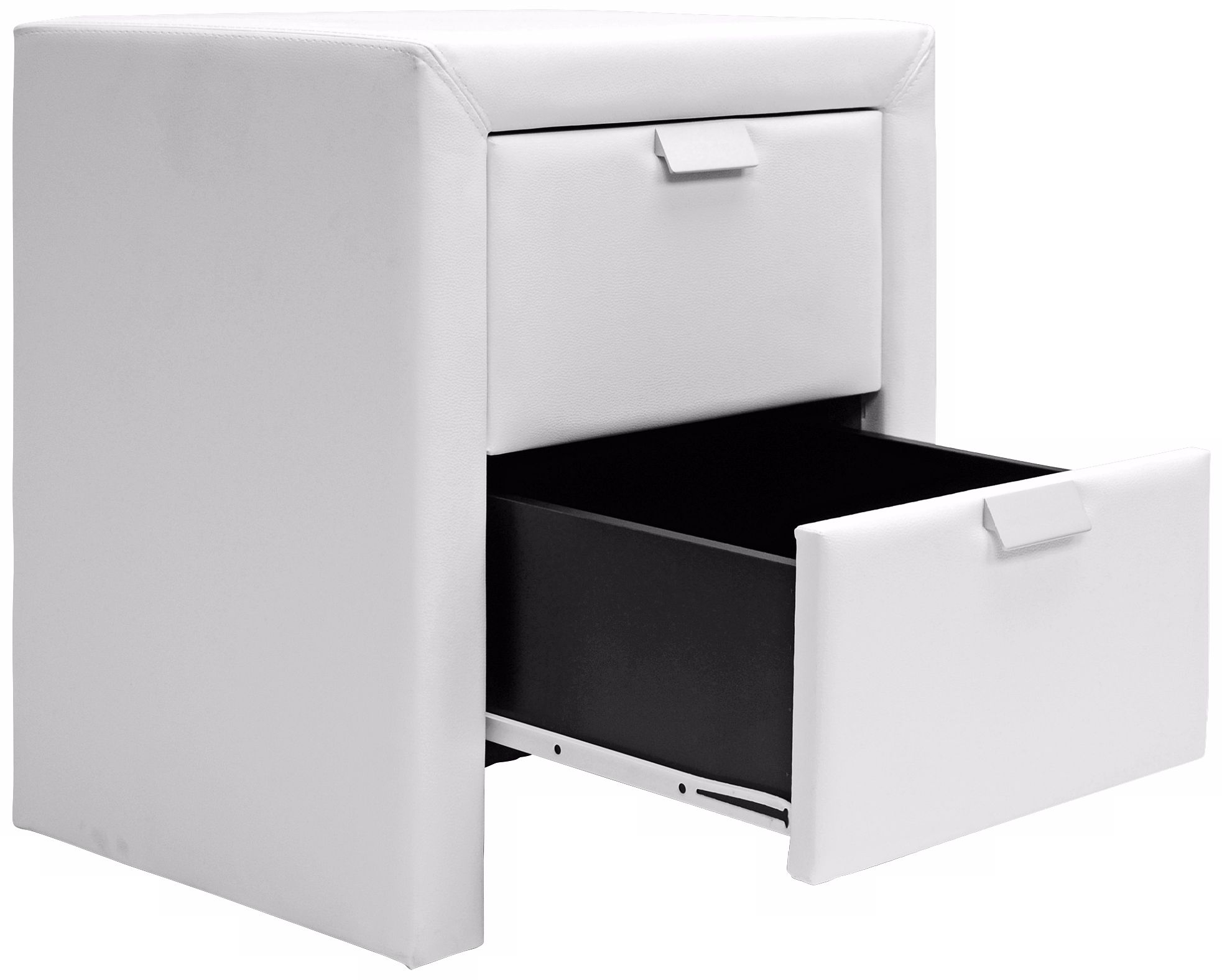 Image 4 Baxton Studio Frey White Upholstered Modern Nightstand more views