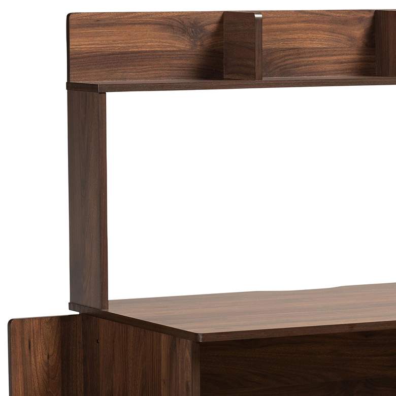 Image 2 Baxton Studio Garnet 45 inch Wide Walnut Brown Wood 6-Shelf Desk more views