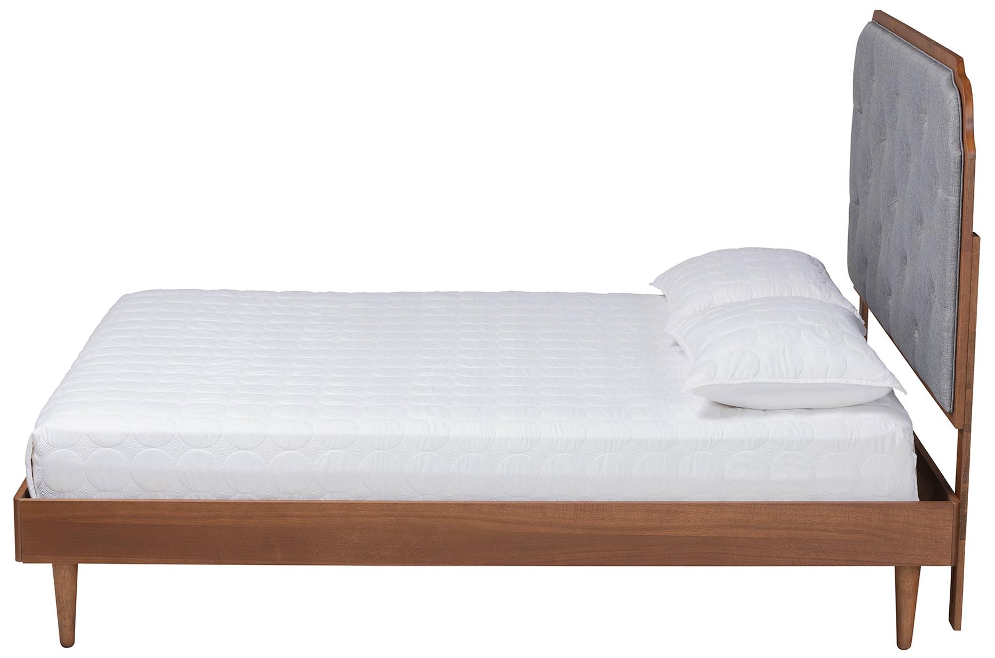 Image 3 Baxton Studio Garron Mid-Century Modern Wood King Size Platform Bed more views