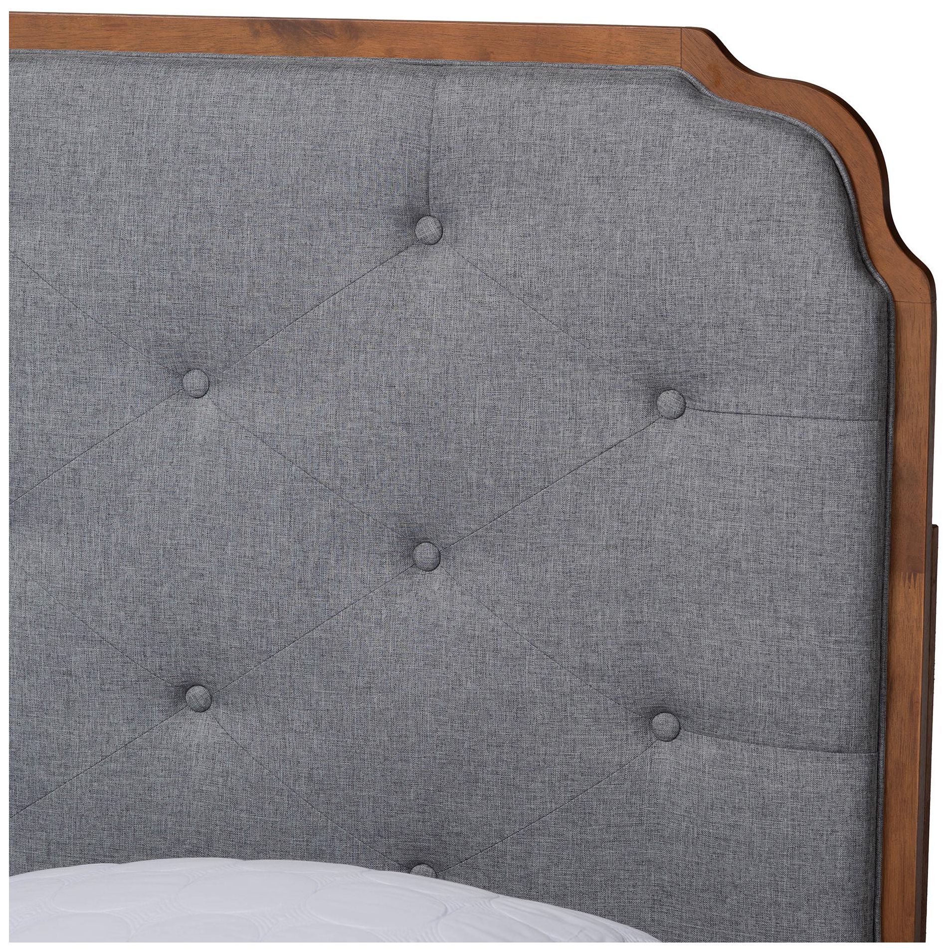 Image 5 Baxton Studio Garron Mid-Century Modern Wood King Size Platform Bed more views