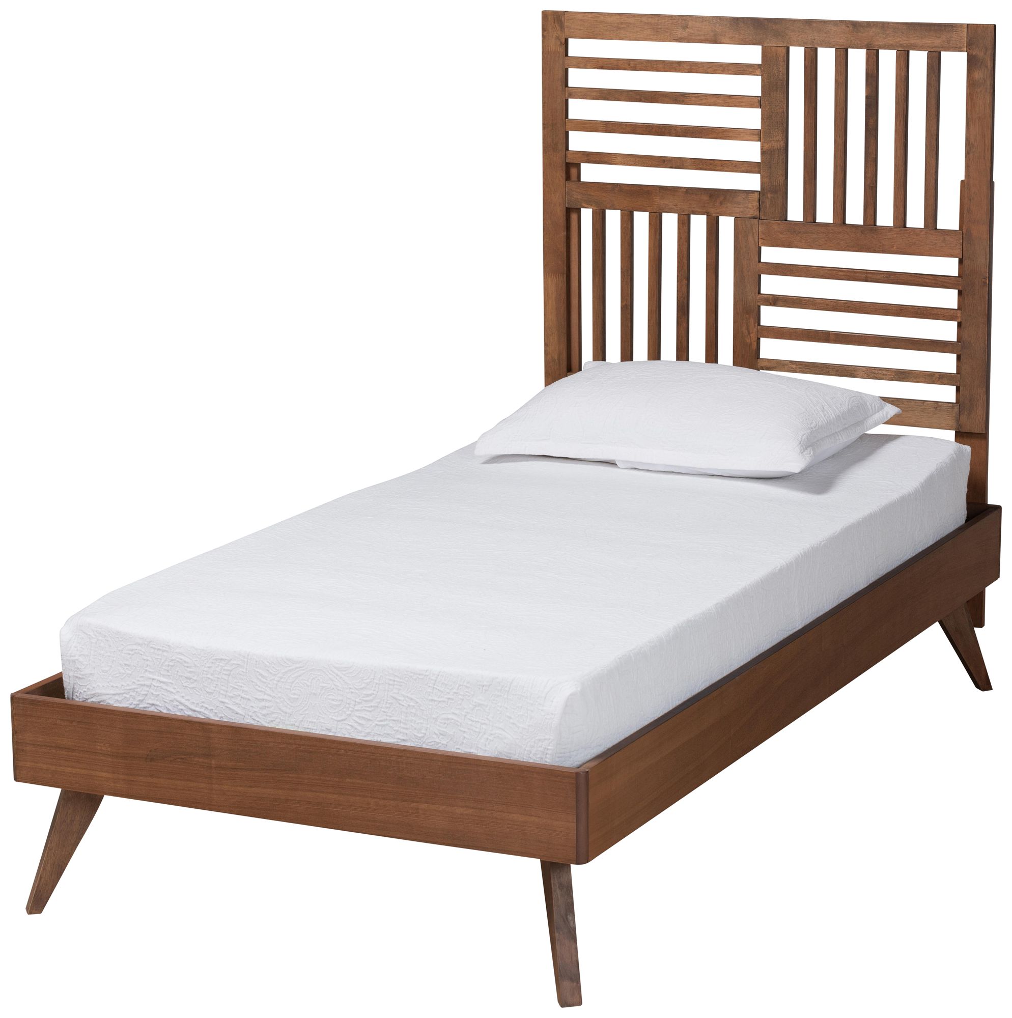 Baxton Studio Gemma Walnut Brown Twin Size Platform Bed 931R0