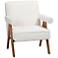 Baxton Studio Georgina Cream Boucle and Walnut Brown Wood Accent Chair