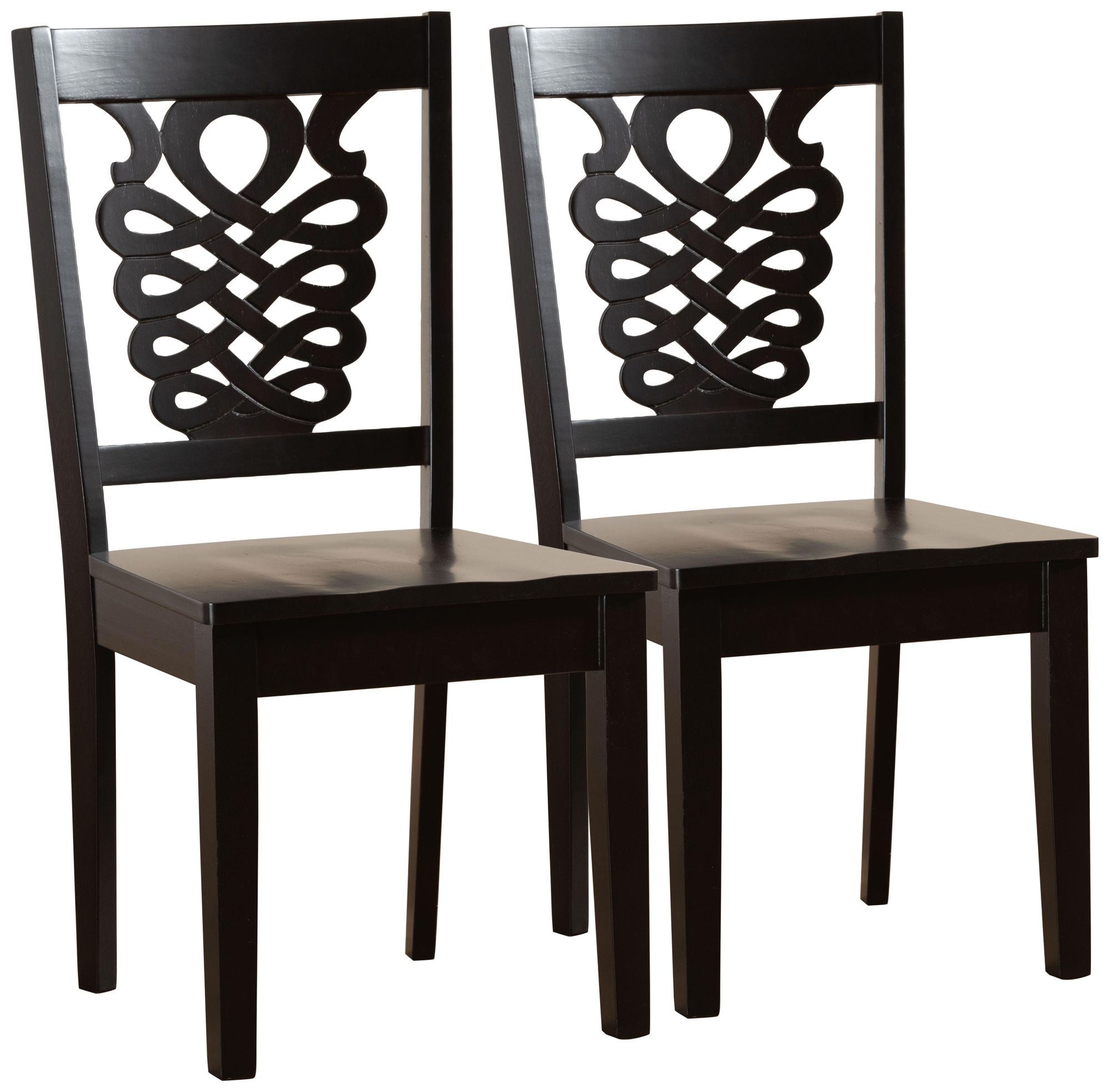 Baxton Studio Gervais Dark Brown Wood Dining Chairs Set of 2