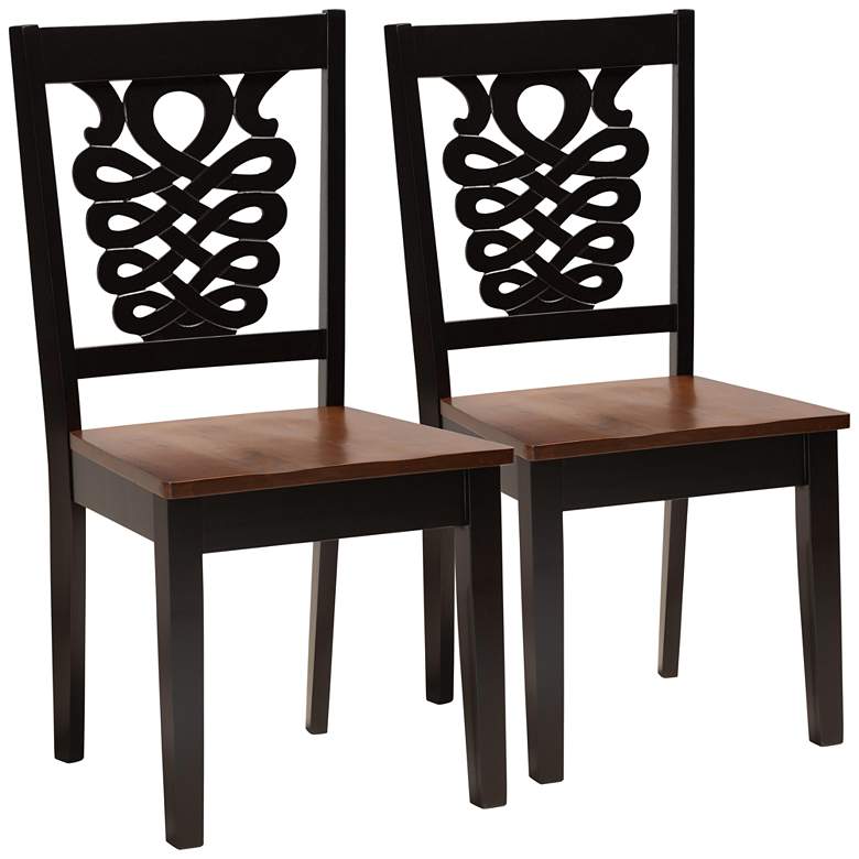Image 2 Baxton Studio Gervais Two-Tone Brown Dining Chairs Set of 2