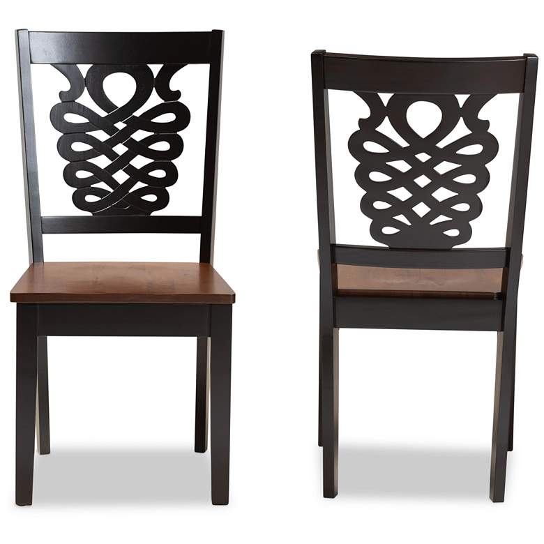 Image 3 Baxton Studio Gervais Two-Tone Brown Dining Chairs Set of 2 more views