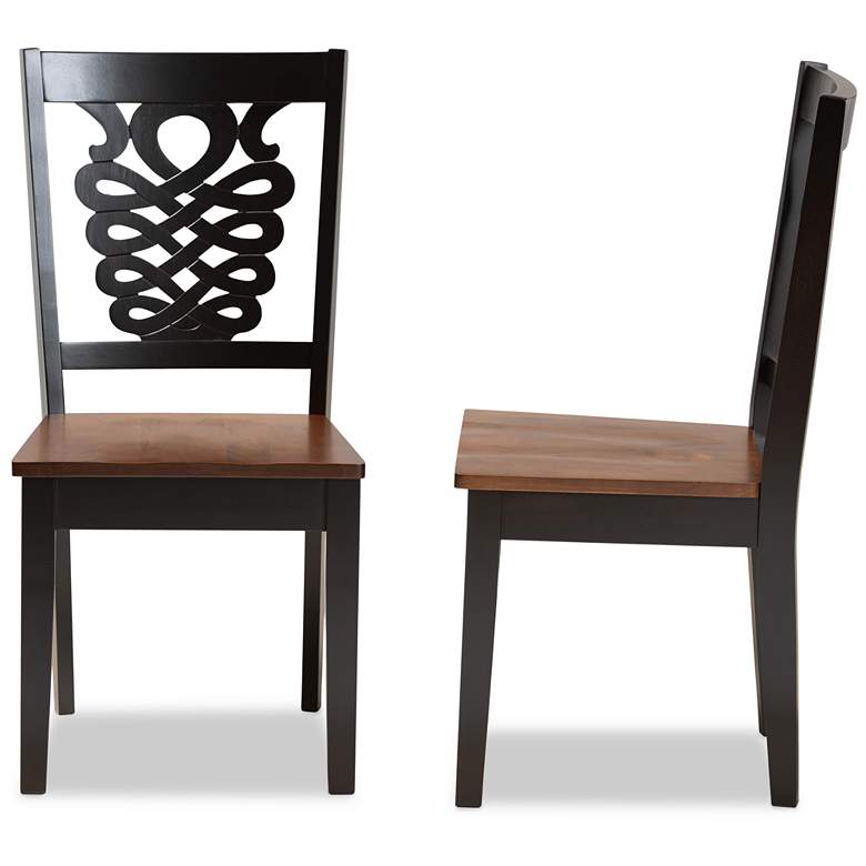 Image 4 Baxton Studio Gervais Two-Tone Brown Dining Chairs Set of 2 more views