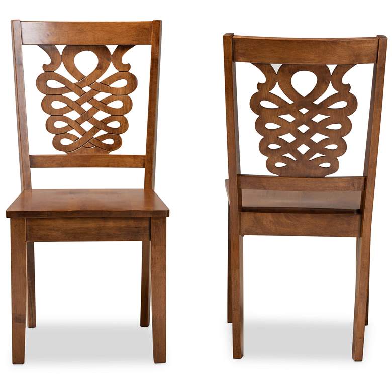 Image 3 Baxton Studio Gervais Walnut Brown Dining Chairs Set of 2 more views