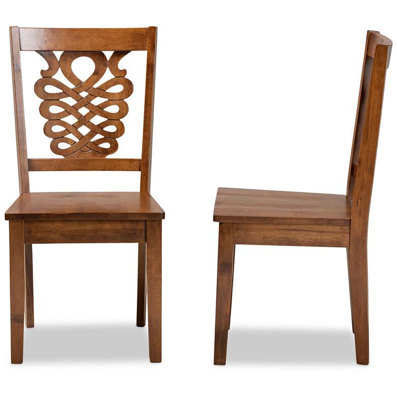 Image 4 Baxton Studio Gervais Walnut Brown Dining Chairs Set of 2 more views