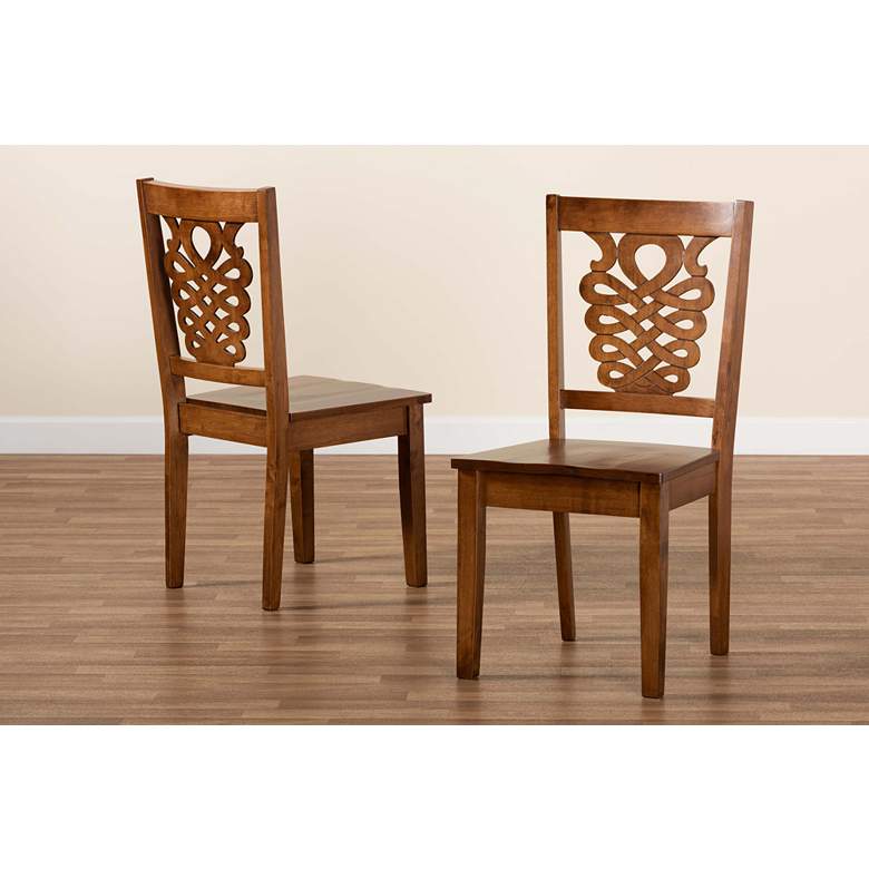 Image 7 Baxton Studio Gervais Walnut Brown Dining Chairs Set of 2 more views