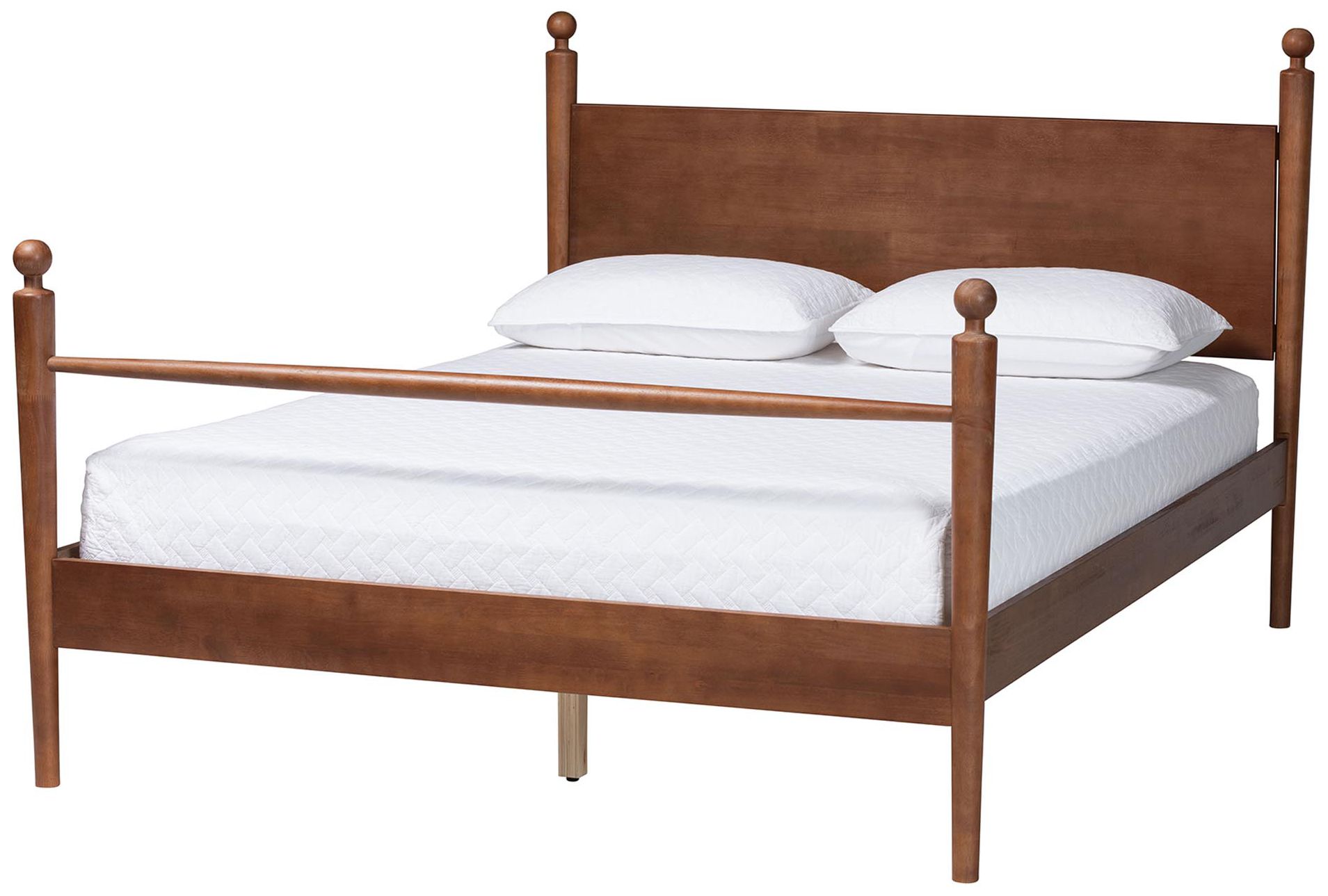 Image 2 Baxton Studio Gianetta Wood Platform Bed - Poster Bed Frame, Queen