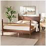 1_Baxton Studio Gianetta Wood Platform Bed - Poster Bed Frame, Queen