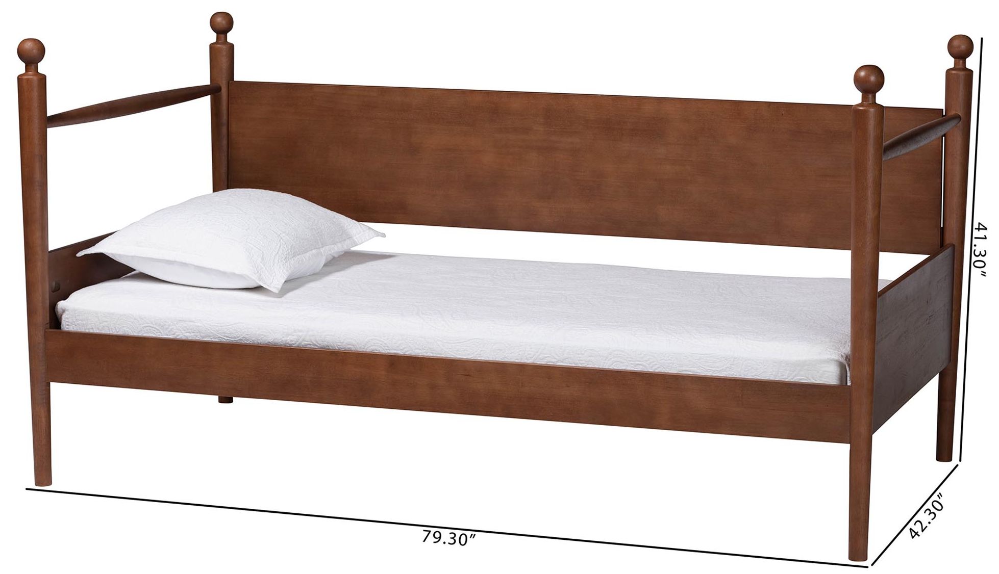 Baxton Studio Gianetta Wooden Daybed with Spindle Posts, Twin