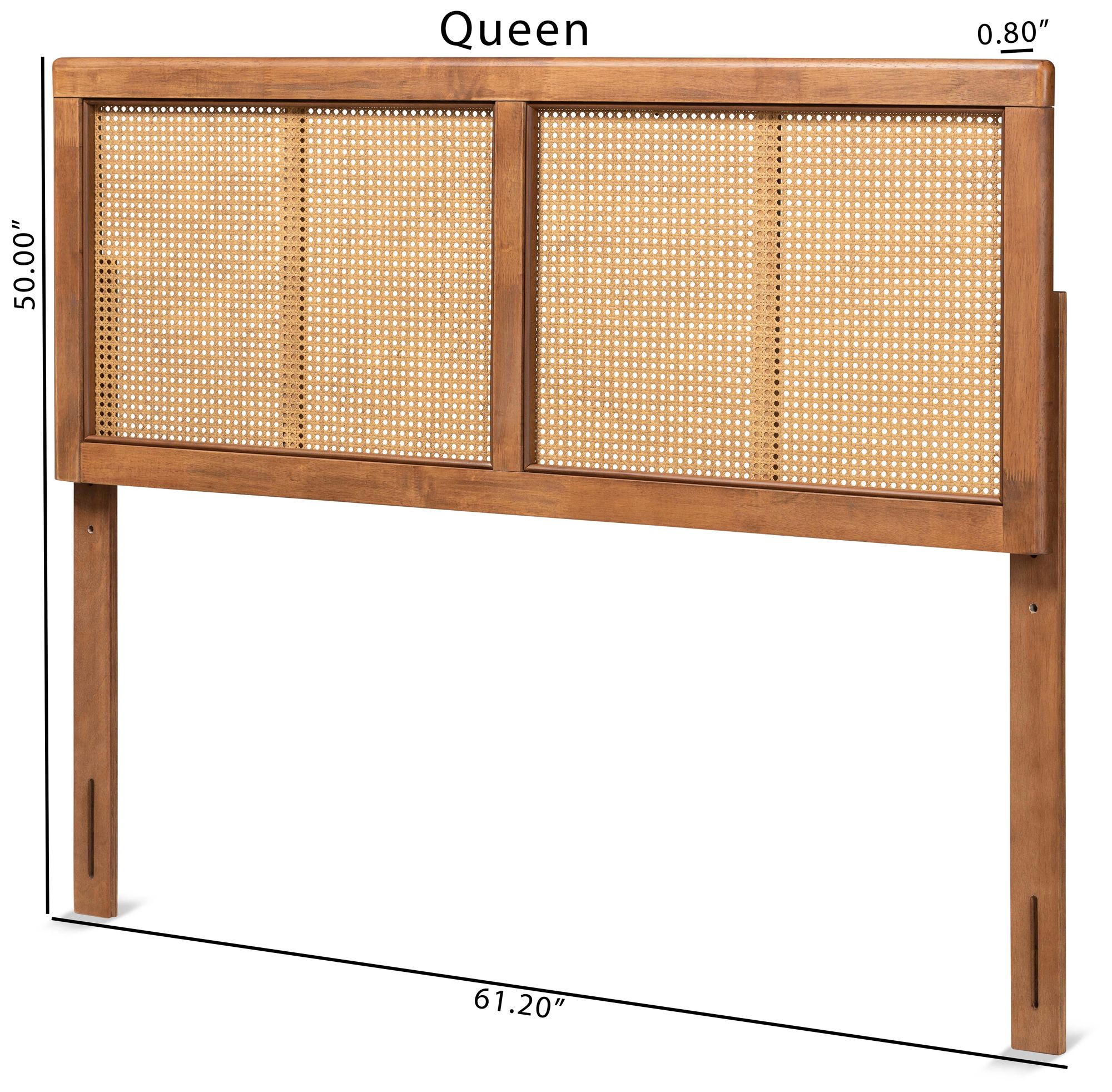Baxton Studio Gilbert Ash Walnut Rubberwood Queen Headboard