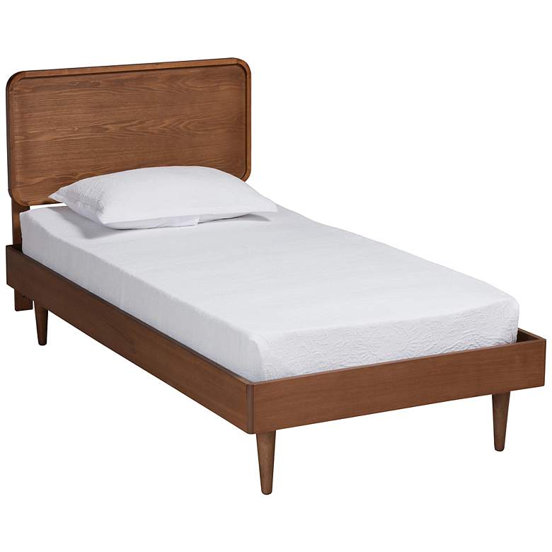 Image 2 Baxton Studio Gisa Walnut Brown Twin Size Platform Bed